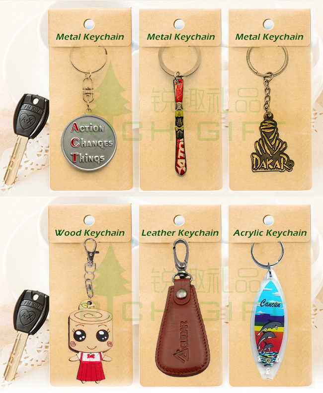 Promotional Wholesale Custom Metal/Leathe/PVC Keychain