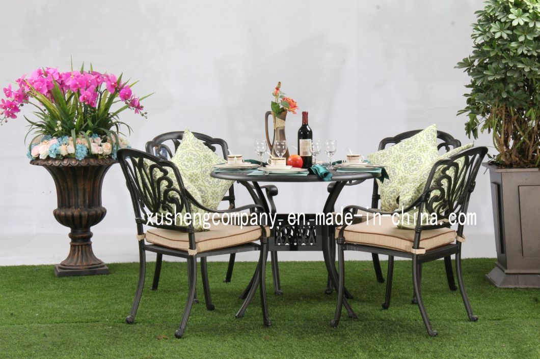 Modern Style Outdoor Garden Furniture Cast Aluminum Table+Chair Set