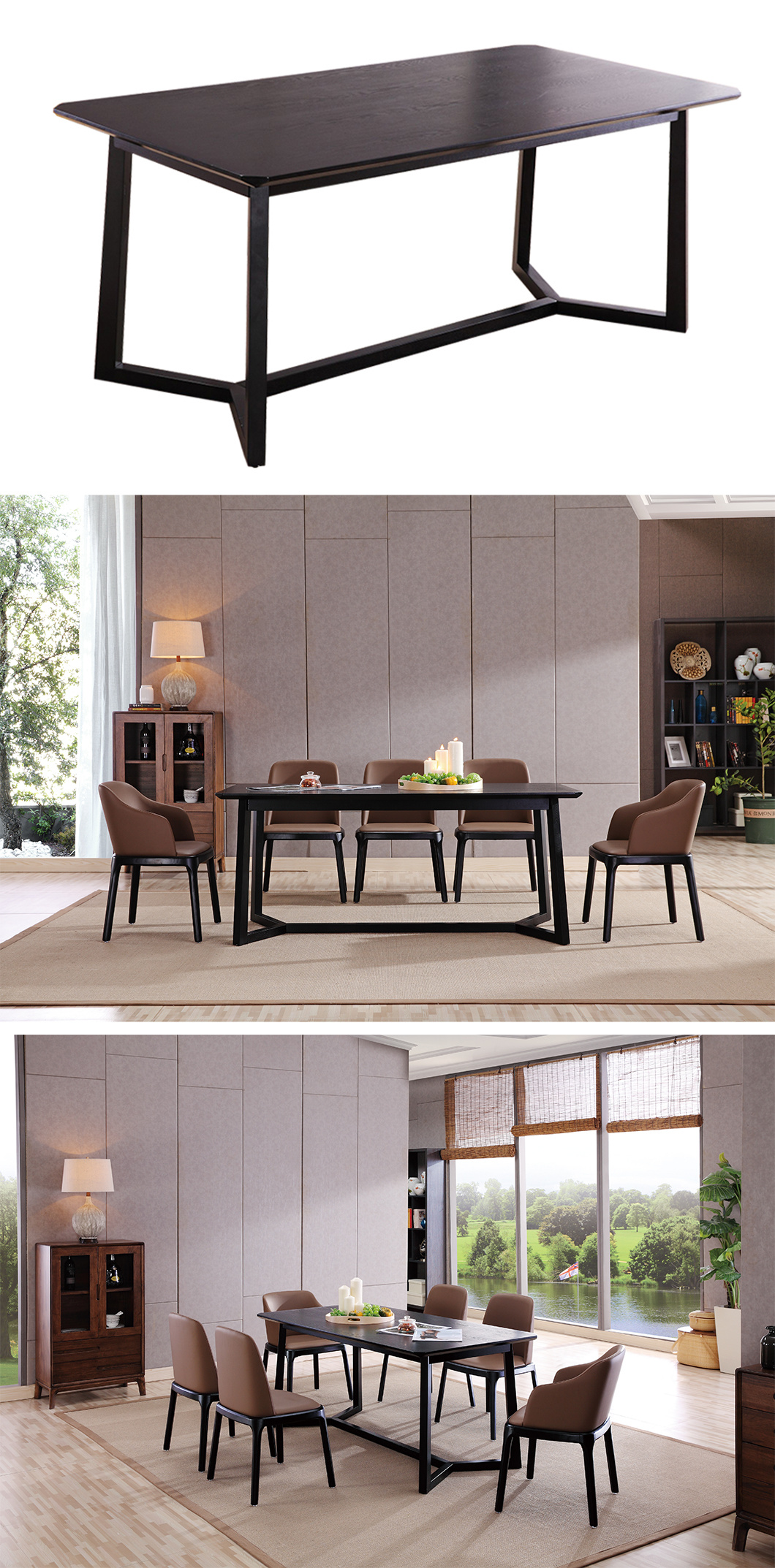 Contemporary Solid Wood Furniture Modern Bar Set Hotel Restaurant Table for Dining Room