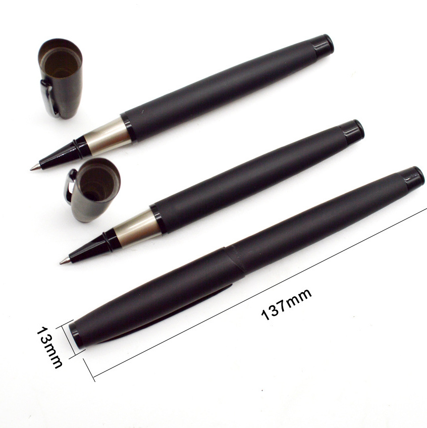 Office Stationery Frosted Black Metal Signature Roller Pen