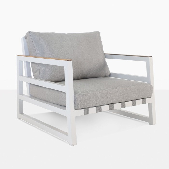 Outdoor White Powder Coated Aluminum Single Sofa