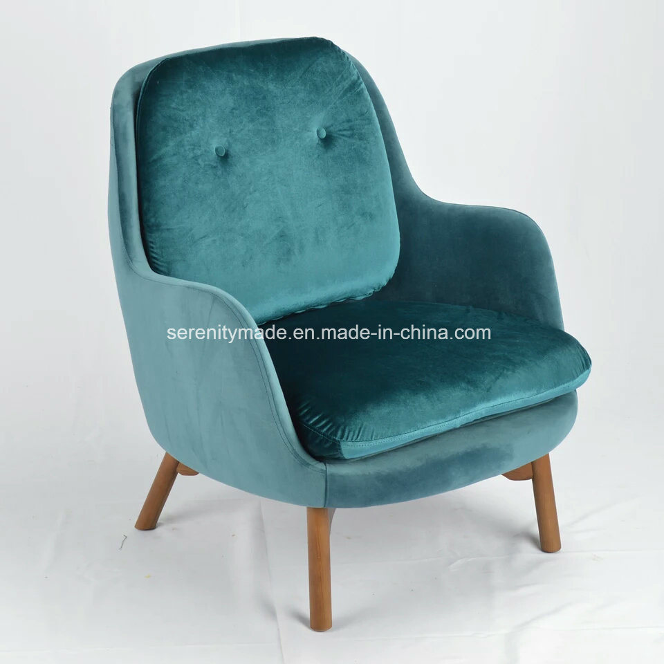 Modern Stylish Living Room Velvet Upholstered Fabric Lounge Chair