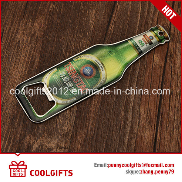 Custom Bottle Shape Epoxy Beer Metal Bottle Opener with Magnet