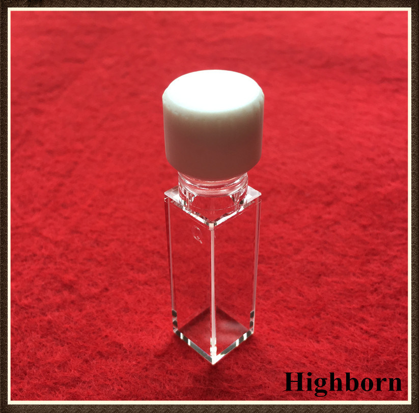 Standard Optical Rectangular Quartz Cuvette Cell with Screw Cap