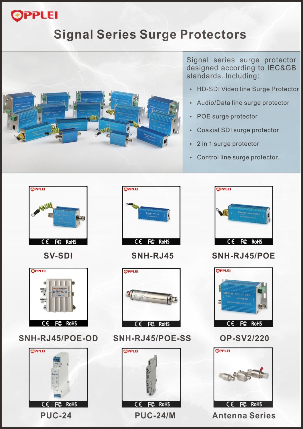 AC12V Internet and Power 2in1 CCTV Surge Protection Devices (SPD)