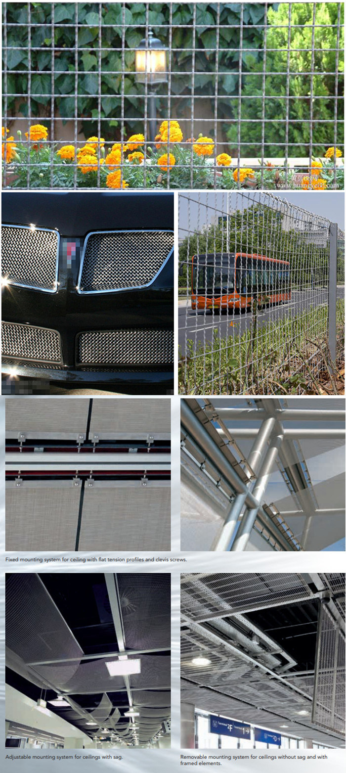 SS316 Stainless Steel Square Decorative Woven Crimped Wire Mesh