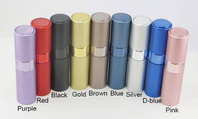 8ml10ml Aluminum Glass Travel Lipstick Shape Twist Perfume Bottle