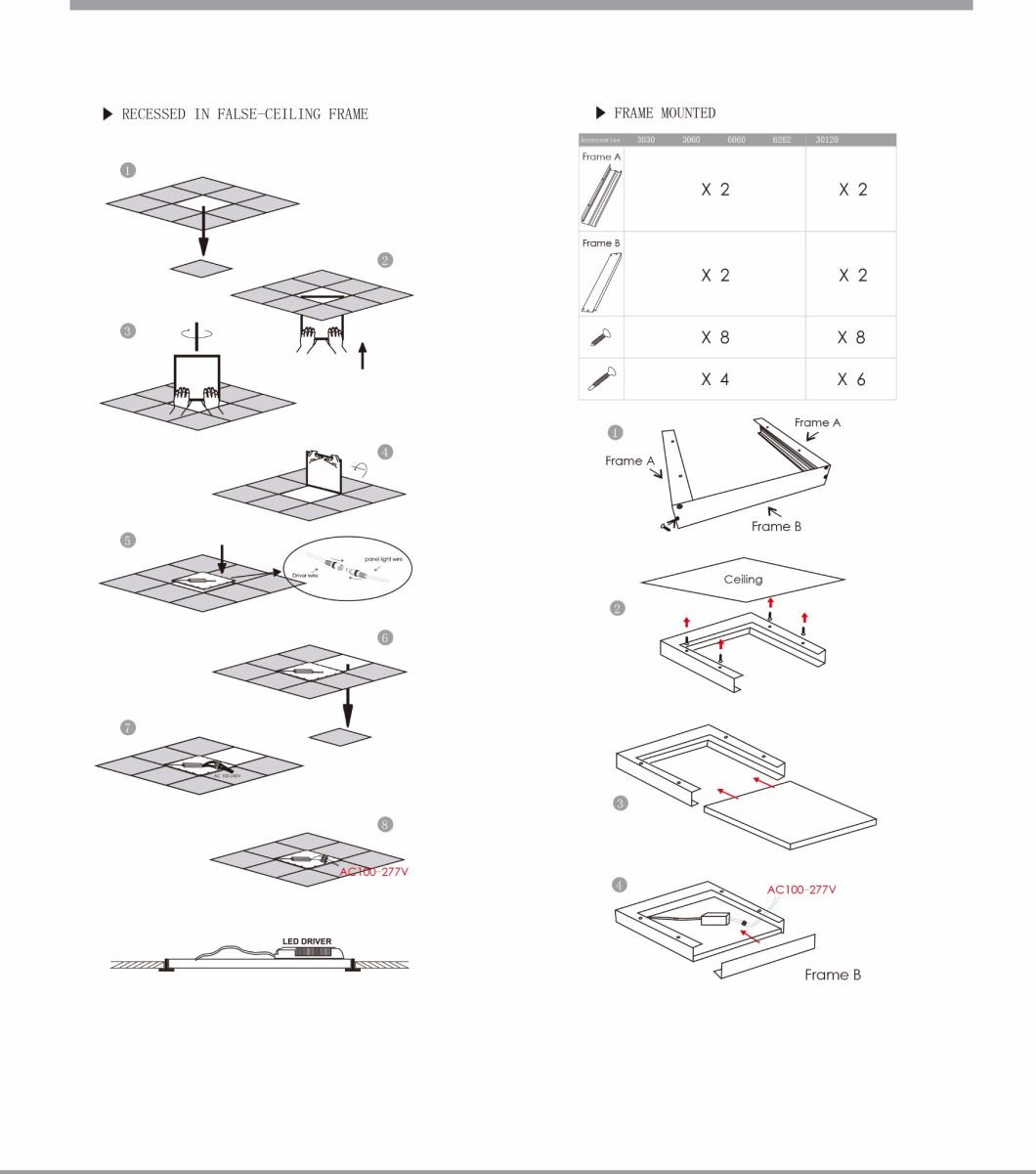 6500K PMMA Dimmable LED Ceiling Panel Light with 40W