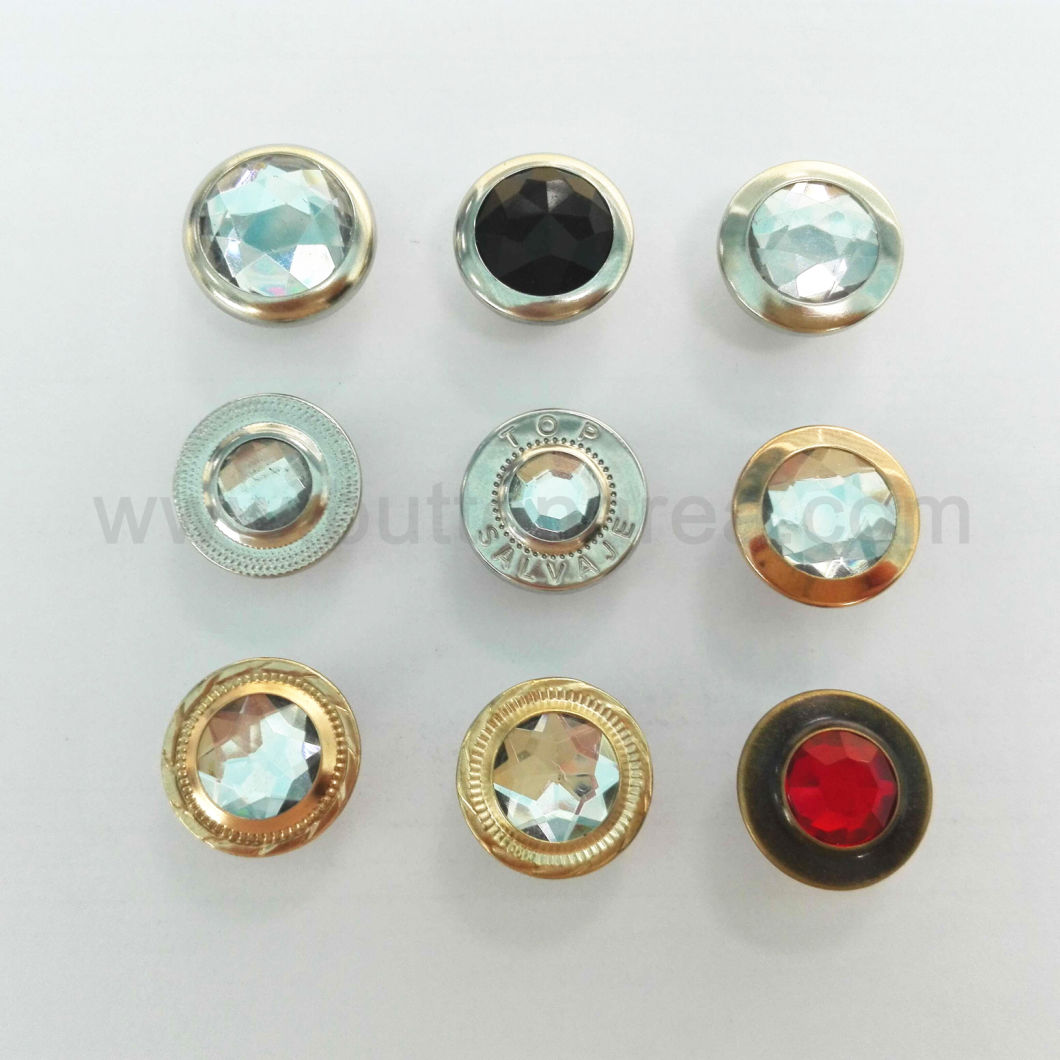 17mm Fancy Jeans Button with Crystal Strass Widly Used on Women's Garments