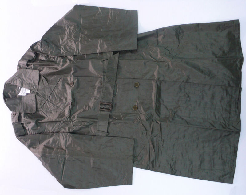 Navy Green Long Raincoat Without Hood