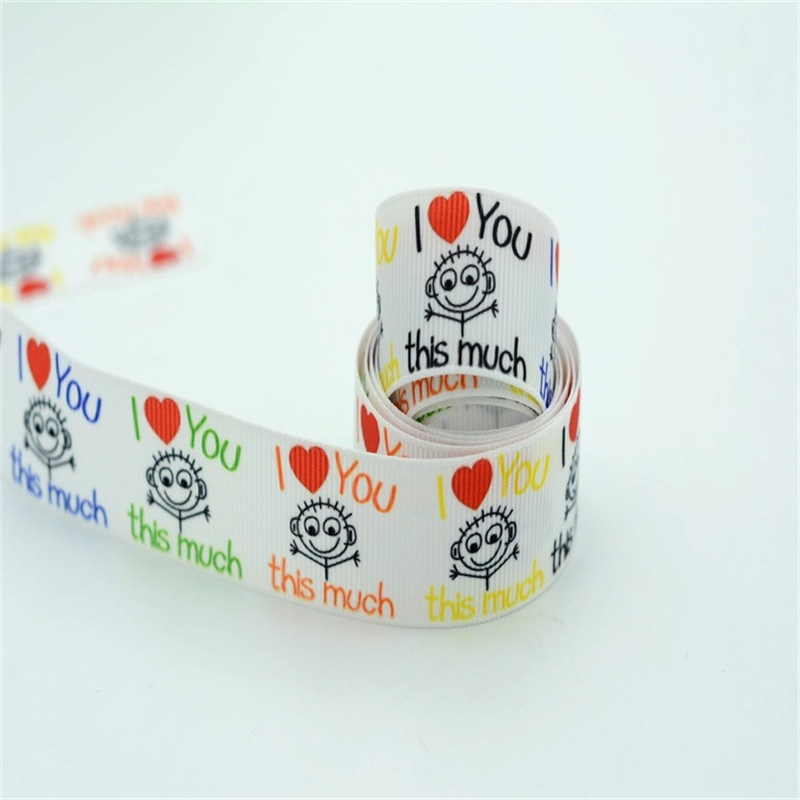 Good Design Cartoon Glitter Printed Sheer Ribbon