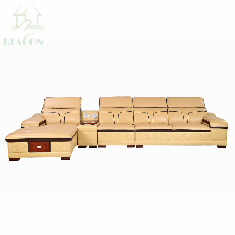 Modular Living Room Leisure Leather Sleeper Sofa Set