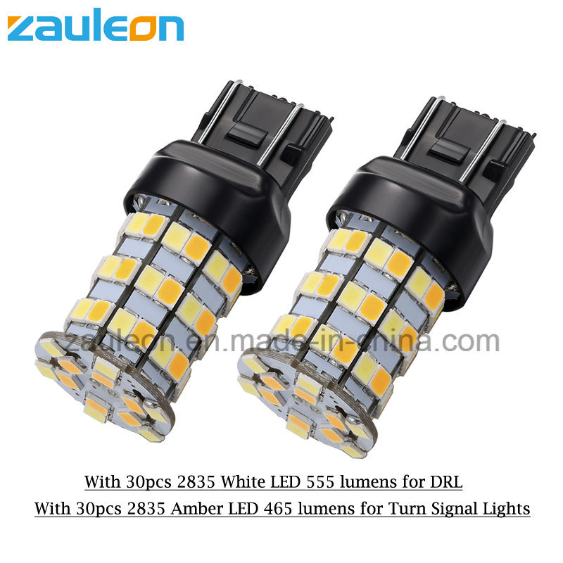 High Power 7443 White/Amber Dual Color Switchback LED Turn Signal Light/DRL Bulbs