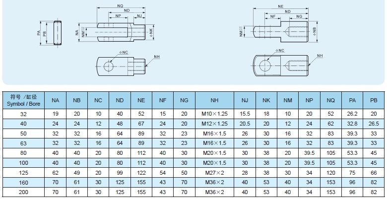 Y Joint for Sc Pneumatic Cylinder Parts Accessory