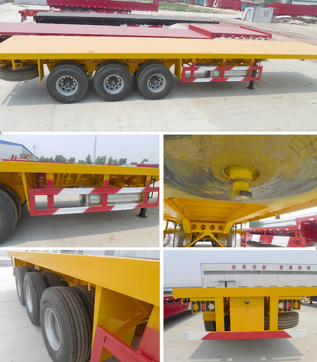 3 BPW Axles 40FT Container Flatbed Semi Trailer