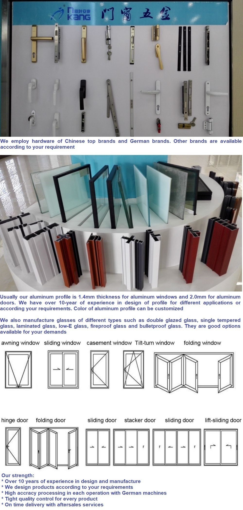 Ak110-02 Aluminum Inward Opening Window with Insect Proof Screen