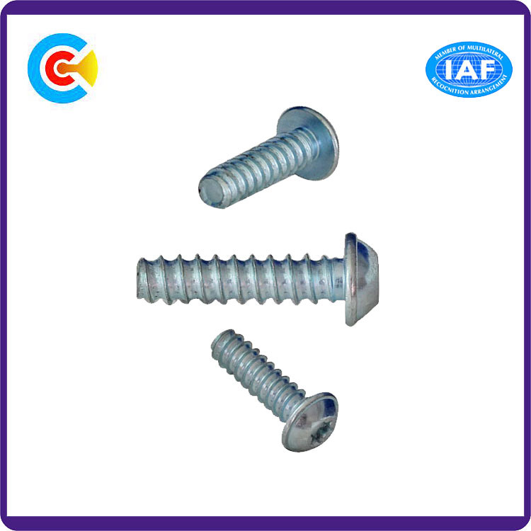 Steel/4.8/8.8/10.9 Flower/Cinquefoil Pan Head Inch Self Tapping Screws with Washer