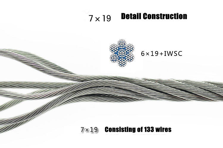 Ss 316 A4 7X19 Stainless Steel Wire Cable Packed by Reel