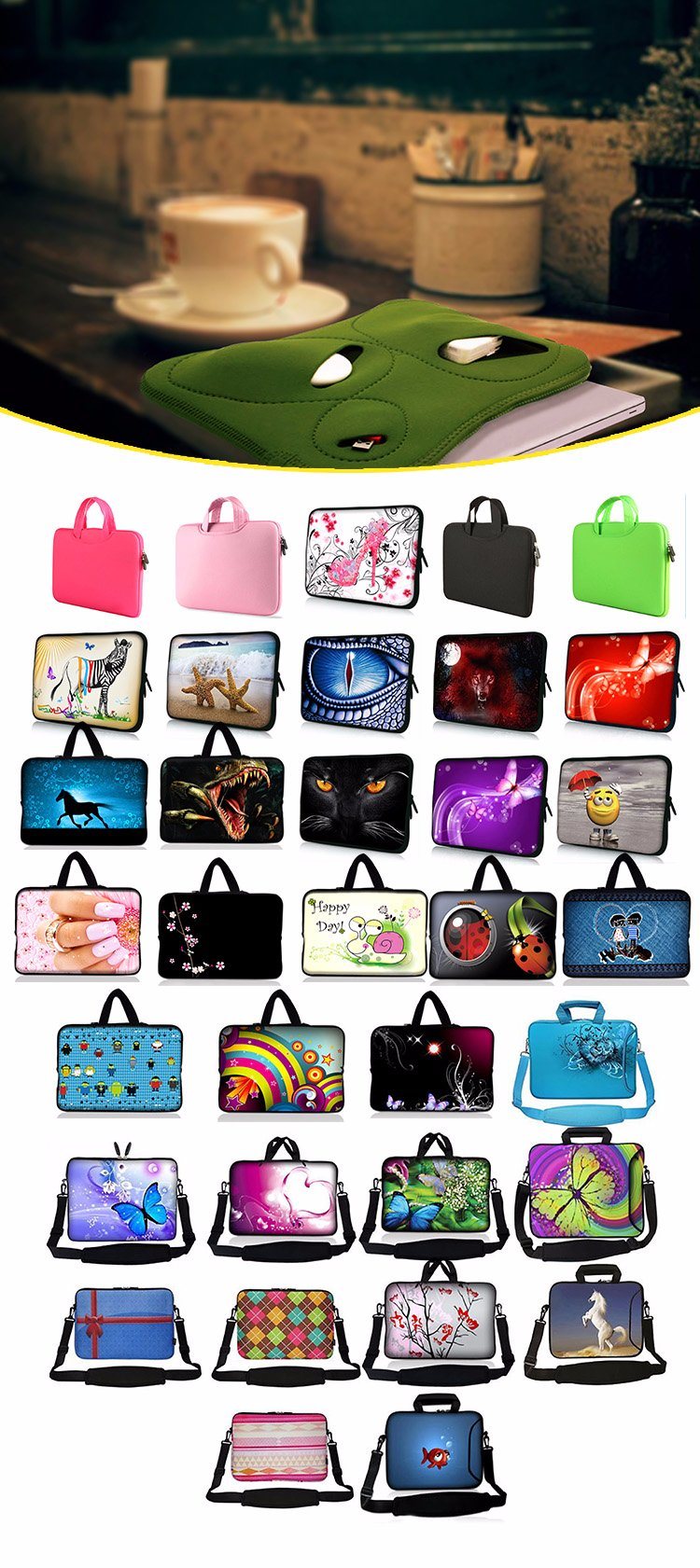 Customise Size Neoprene Laptop Briefcase for All Your Sell Laptop