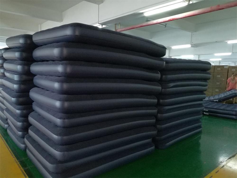 Flocked PVC Inflatable Single Air Bed