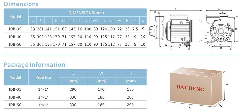 Idb Series Clean Garden Pump Peripheral Water Pump