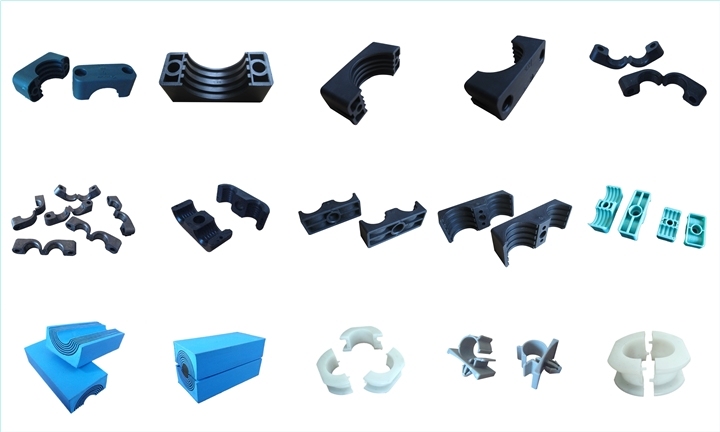 Pipe Hanger Ring / Heat Insulating Rubberised Plastic Split Clamp / Rubber Lined Pipe Clip