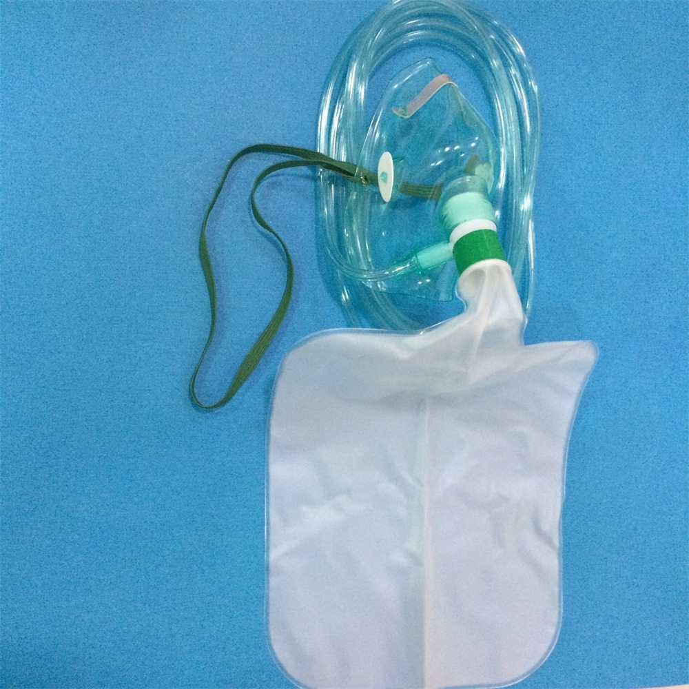 Disposable Non-Rebreathing Oxygen Mask with Reservoir Bag (Green/Transparent, All Types)