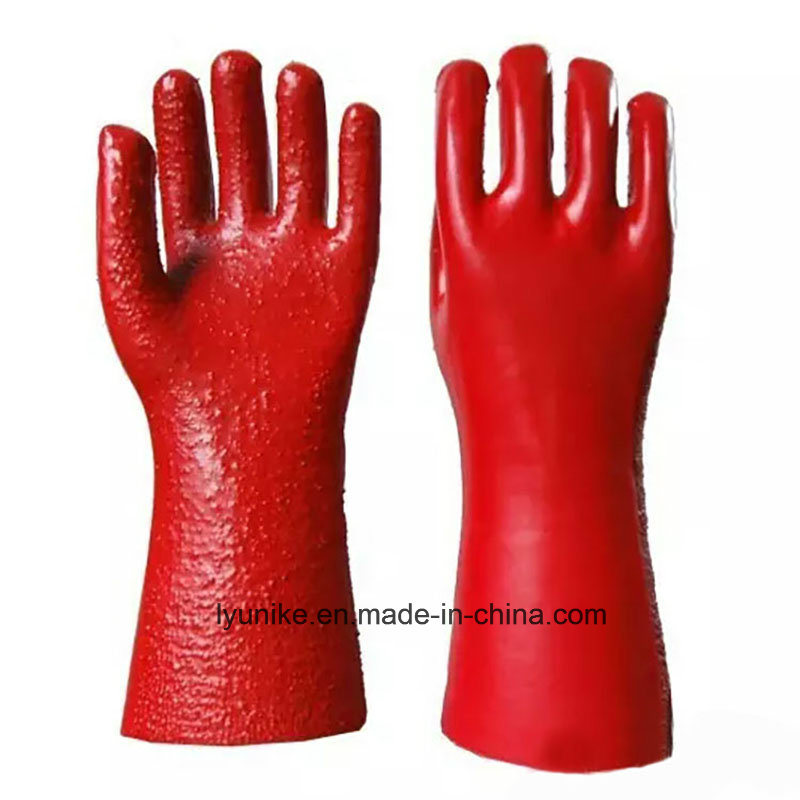 safety Indusry Working Non-Slip PVC with Dotted Point Coated Gloves