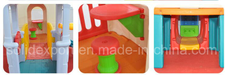 Colorful Indoor Kids Plastic Play House Slide with Blowing Toy for Amusement Park