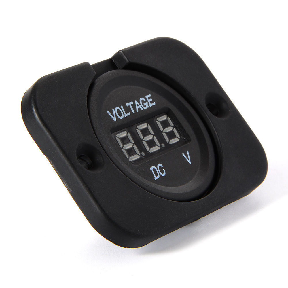 DC 12-24V LED Digital Display Voltage Panel Meter Waterproof Voltmeter Vehicle