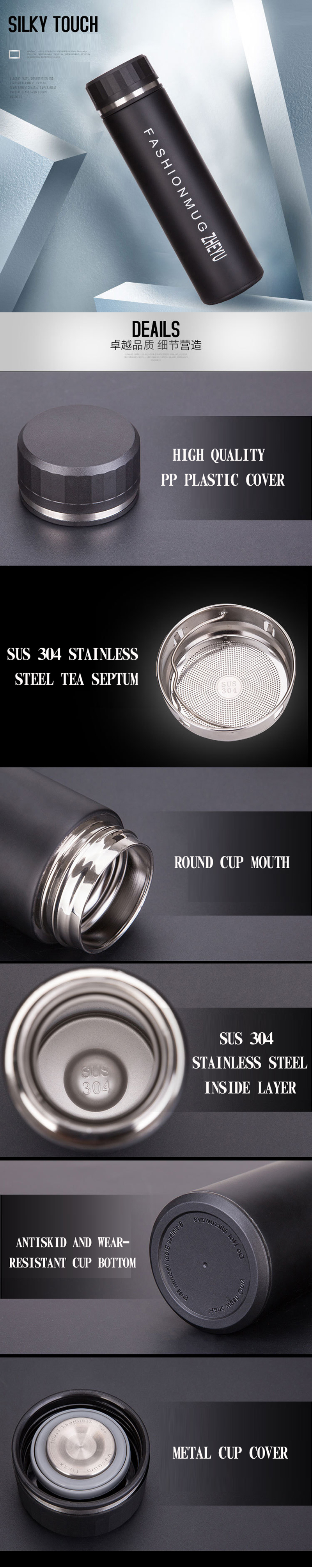 16 Oz Stainless Steel Thermos Cup for Drink Coffee (SCZB2-500)