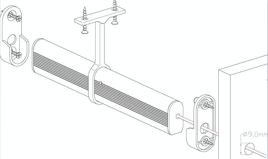 Apt37 Popular Hanging Rail Aluminum Profile for Cabinet Lighting Surface Mounted LED Profile for SMD LED Strip Light with Diffuser/Aluminum Extrusion