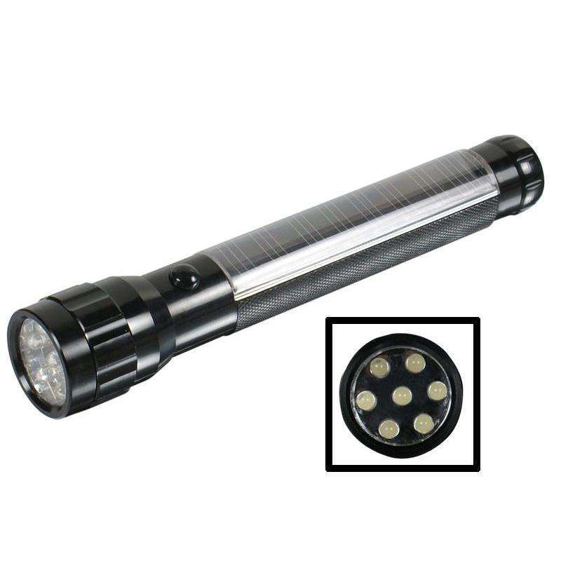 Solar Torch Portable LED Rechargeable Flashlight