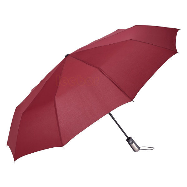 Red Color Fold Umbrella, Rainshade Umbrella for Outdoor Used, Pongee Fabric Umbrella