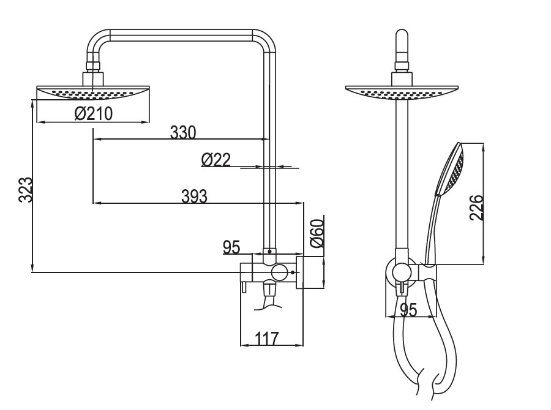 Australian Wateramrk Approved Brass Simple Assembled Shower Set (12B-601)