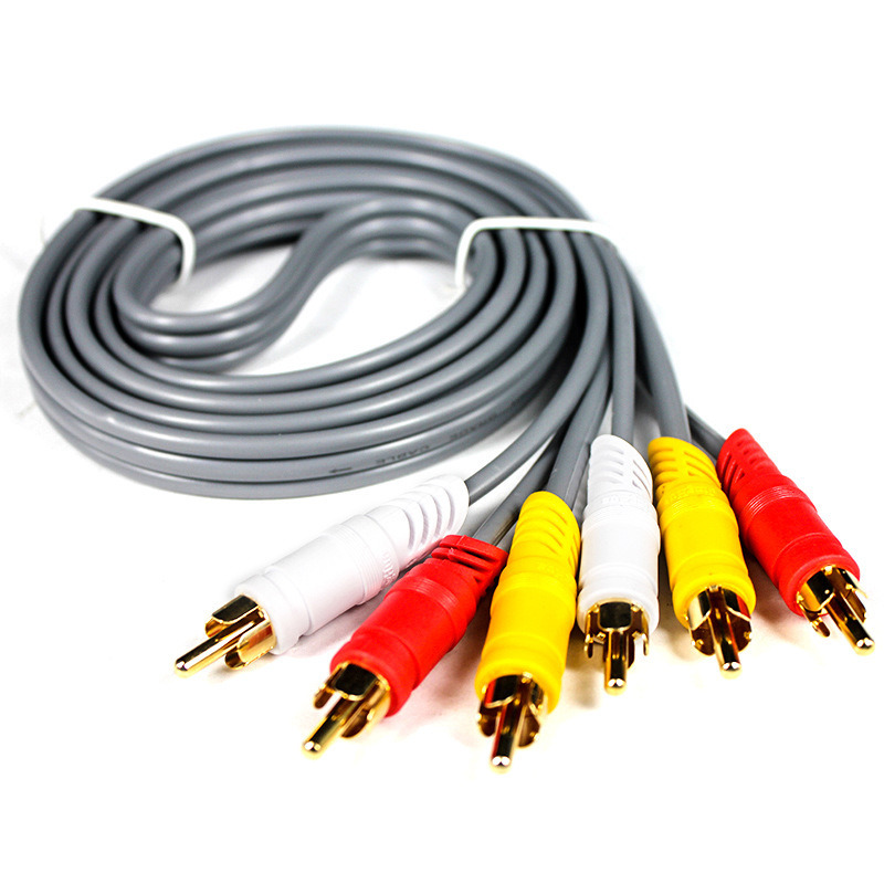 3 RCA Male Plug to 3 RCA Male Plug Audio Video AV Extension Cable