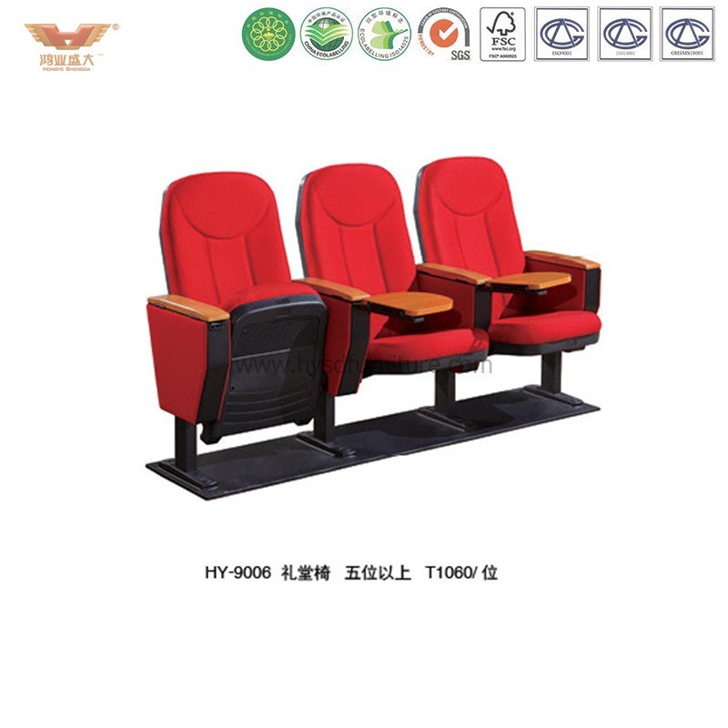 Colorful Auditorium Chairs with Wooden Writing Pad (HY-9038)