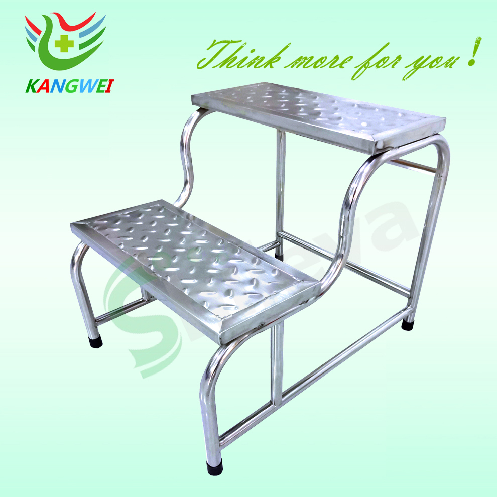 Hospital Medical Furniture Quality Stainless Steel Double Step Foot Step