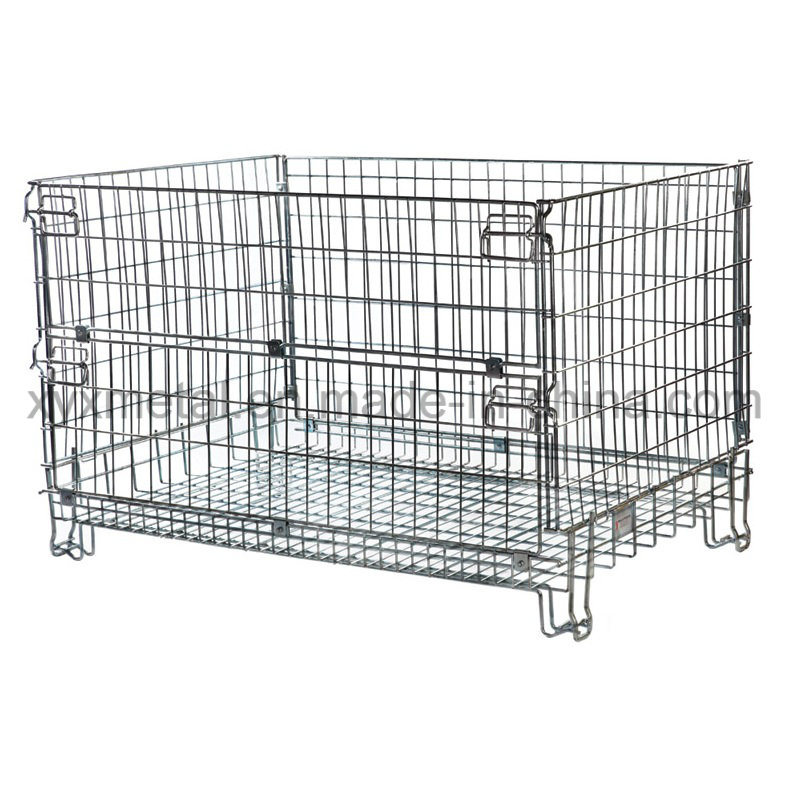 Standard Euro Pallet Cage Wire Formed Collapsible Storage Mesh Container