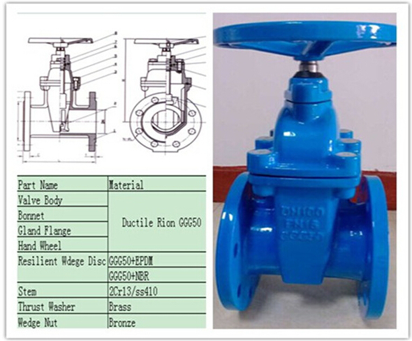 Resilient Seated Water Gate Valve 6 Inch