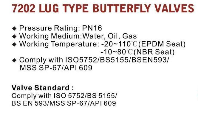 Cast Iron Lug Type Butterfly Valves