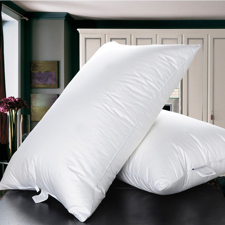100% Egyptian Cotton Bed Pillow White Goose Feather Down Pillow