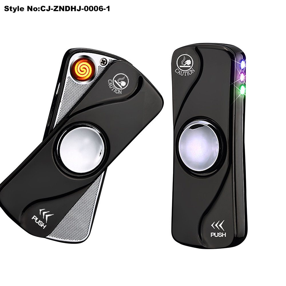 Rechargeable Metal Cigarette Electronic USB Lighter with Fidget Spinner