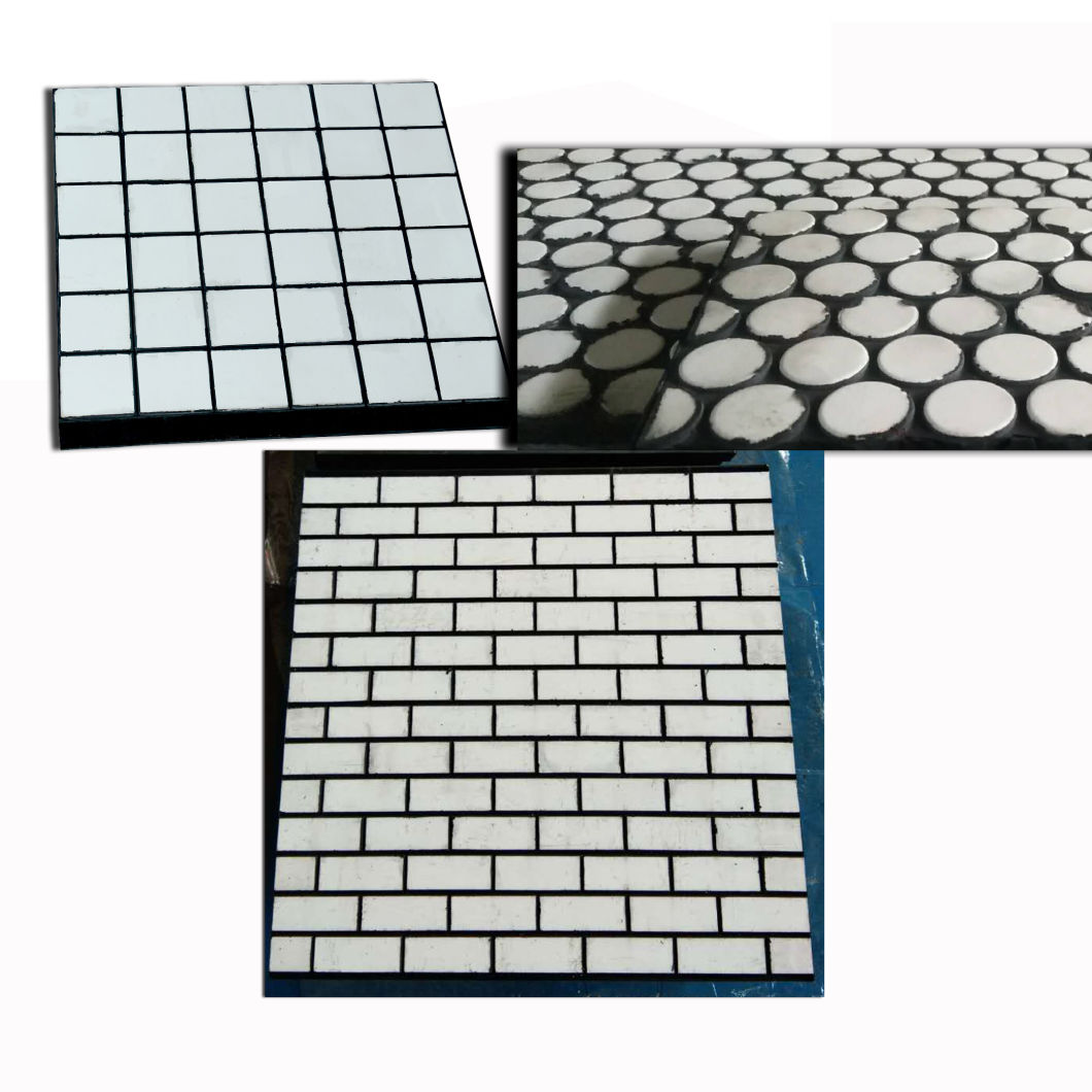 Al2O3 92% Alumina Ceramic Tile in Rubber Wear Liner Plate