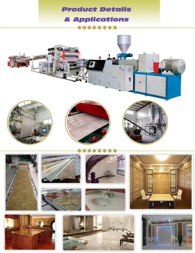 PVC Artificial Marble Sheet Wall Panel Plastic Extruder Making Machine
