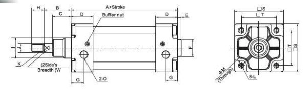 Dng ISO 15552 Standard Piston Pneumatic Cylinder Festo Model