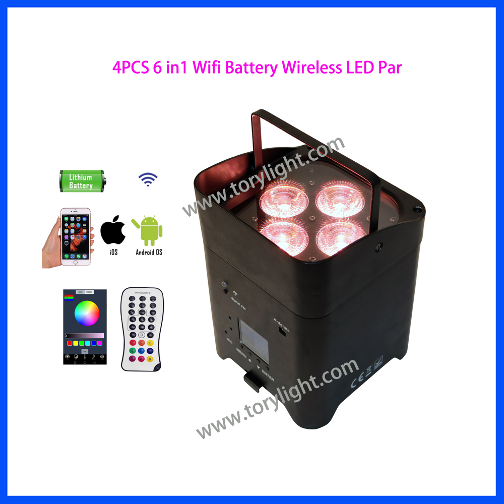 LED Slim PAR Battery 4PCS*18W Wireless Disco Light