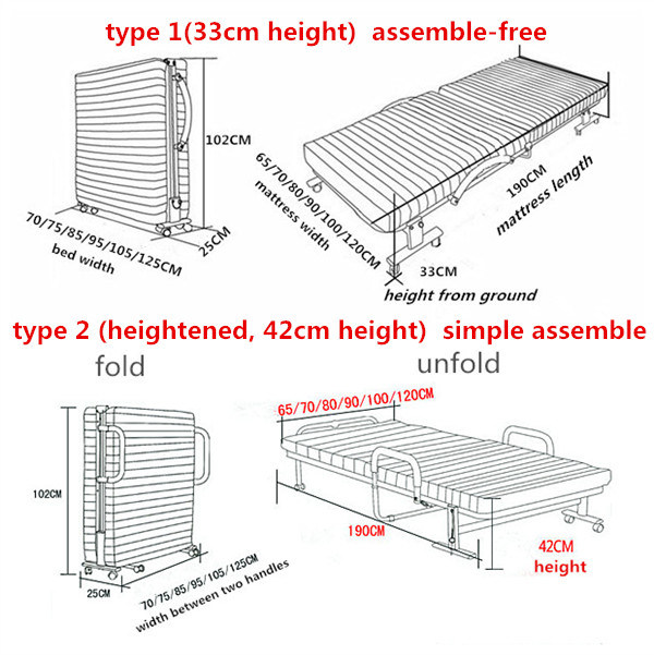 Red Double Rollaway Guest Bed 190*100cm/Folding Bed