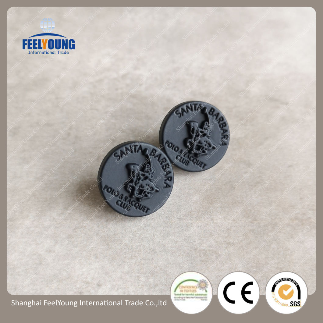 Wholesale Custom Logo Eco-Friendly Black Silicone Rubber Covered Jeans Button