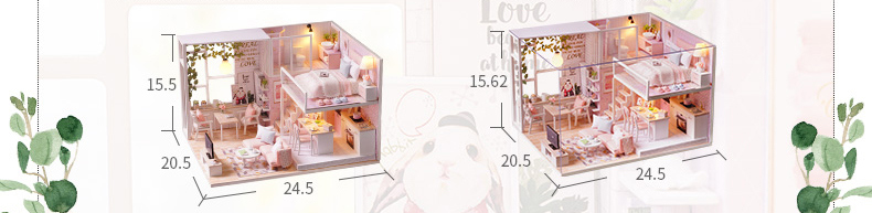 Cuteroom DIY Doll House Gift Miniature Children Toy L-022